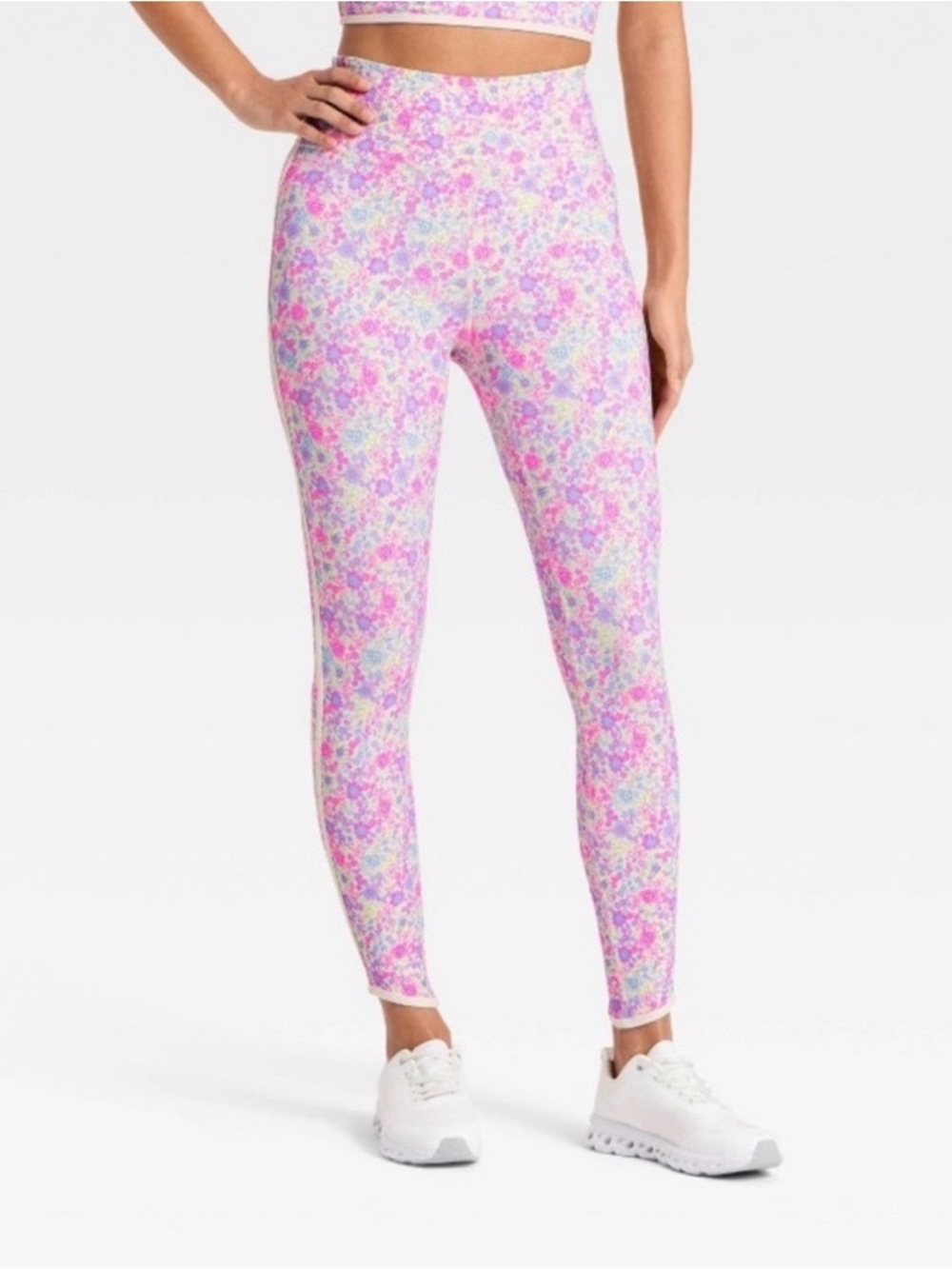 JoyLab Pink Multi Floral High-Rise Leggings